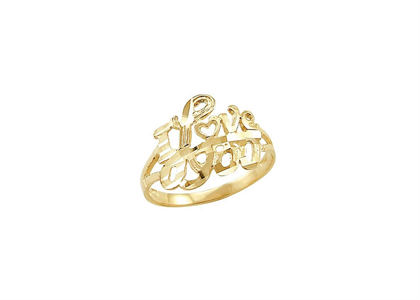 Gold Plated I Love You Initial Ring